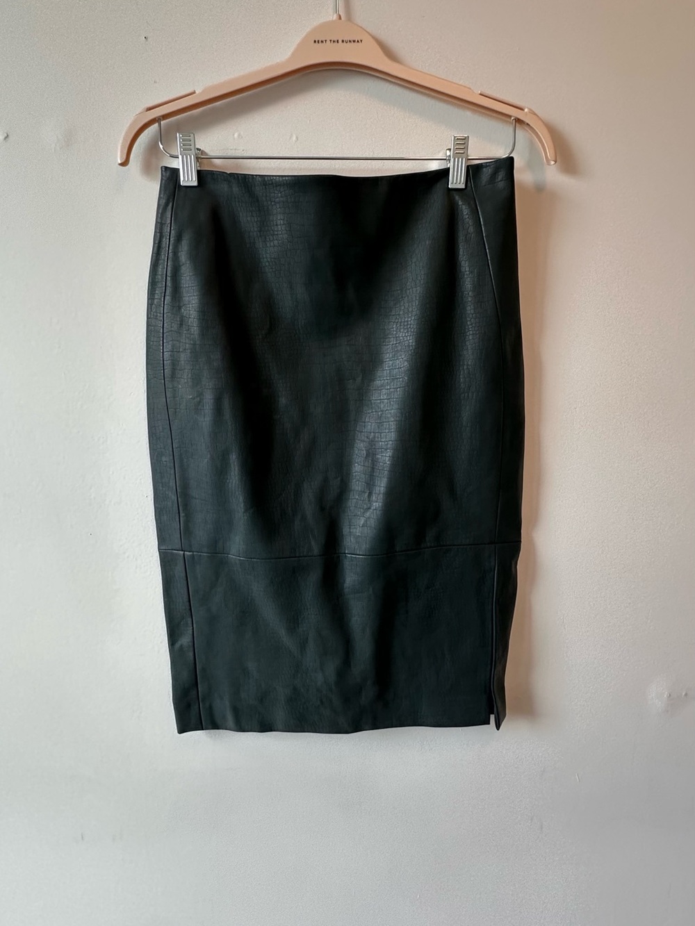 Ann Taylor Factory Green Faux Leather Pencil Skirt